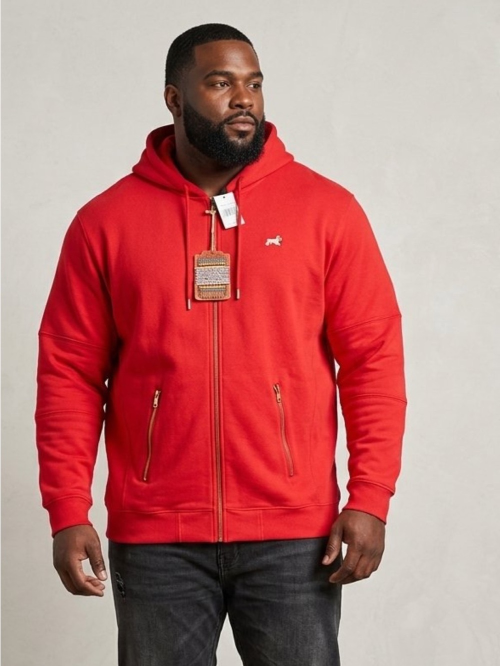 AKOO men’s Red zip up Hoodie with Logo NWT 3XL